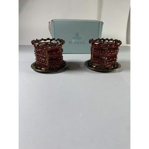 Partylite Moroccan Spice Beaded Tealight Rings ~ Excellent Pre-Owned Condition
